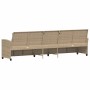 Sofá de jardín de 5 plazas con cojines ratán sintético beige de , Conjuntos de jardín - Ref: Foro24-4104116, Precio: 336,89 €...
