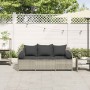 Sofá de jardín con cojines 3 plazas ratán sintético gris claro de , Sofás de exterior - Ref: Foro24-4104177, Precio: 239,56 €...