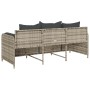 Sofá de jardín con cojines 3 plazas ratán sintético gris claro de , Sofás de exterior - Ref: Foro24-4104177, Precio: 239,56 €...