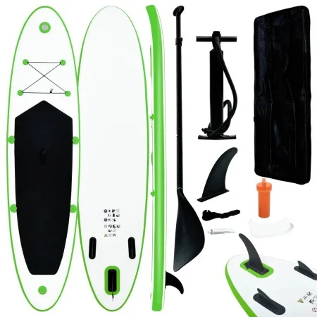 Juego de tabla paddle surf inflable verde y blanco de vidaXL, Paddleboards - Ref: Foro24-92733, Precio: 237,41 €, Descuento: %