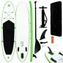 Juego de tabla paddle surf inflable verde y blanco de vidaXL, Paddleboards - Ref: Foro24-92733, Precio: 237,41 €, Descuento: %