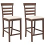 Taburetes de bar con cojines 2 uds madera maciza marrón caucho de , Taburetes de cocina - Ref: Foro24-4102537, Precio: 119,75...