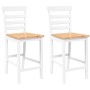 Taburetes de bar 2 uds madera maciza blanca caucho de , Taburetes de cocina - Ref: Foro24-4102542, Precio: 131,60 €, Descuent...