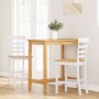 Taburetes de bar 2 uds madera maciza blanca caucho de , Taburetes de cocina - Ref: Foro24-4102542, Precio: 131,60 €, Descuent...