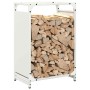 Leñero blanco 44x28x65 cm Acero laminado en frío de , Bolsas y soportes de leña - Ref: Foro24-864196, Precio: 51,84 €, Descue...