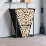 Leñero negro 69,5x35x81 cm Acero laminado en frío de , Bolsas y soportes de leña - Ref: Foro24-864177, Precio: 66,67 €, Descu...