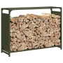 Leñero verde oliva 90x28x65 cm Acero laminado en frío de , Bolsas y soportes de leña - Ref: Foro24-864206, Precio: 61,14 €, D...