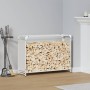 Leñero blanco 90x28x65 cm Acero laminado en frío de , Bolsas y soportes de leña - Ref: Foro24-864204, Precio: 61,14 €, Descue...