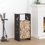 Leñero negro 40x30x80 cm Acero laminado en frío de , Bolsas y soportes de leña - Ref: Foro24-864219, Precio: 57,78 €, Descuen...