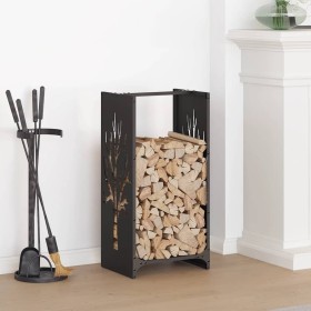 Leñero negro 40x30x80 cm Acero laminado en frío de , Bolsas y soportes de leña - Ref: Foro24-864225, Precio: 57,46 €, Descuen...