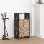 Leñero negro 40x30x80 cm Acero laminado en frío de , Bolsas y soportes de leña - Ref: Foro24-864225, Precio: 57,46 €, Descuen...