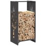Leñero negro 40x30x80 cm Acero laminado en frío de , Bolsas y soportes de leña - Ref: Foro24-864225, Precio: 57,46 €, Descuen...