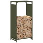 Leñero verde oliva 44x28x90 cm Acero laminado en frío de , Bolsas y soportes de leña - Ref: Foro24-864210, Precio: 59,92 €, D...
