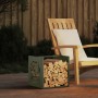 Leñero verde oliva 40x40x40 cm Acero laminado en frío de , Bolsas y soportes de leña - Ref: Foro24-864252, Precio: 45,21 €, D...