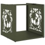 Leñero verde oliva 40x40x40 cm Acero laminado en frío de , Bolsas y soportes de leña - Ref: Foro24-864252, Precio: 45,21 €, D...