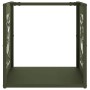 Leñero verde oliva 40x40x40 cm Acero laminado en frío de , Bolsas y soportes de leña - Ref: Foro24-864252, Precio: 45,21 €, D...