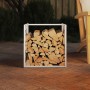 Leñero blanco 40x40x40 cm Acero laminado en frío de , Bolsas y soportes de leña - Ref: Foro24-864250, Precio: 45,21 €, Descue...