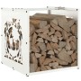 Leñero blanco 40x40x40 cm Acero laminado en frío de , Bolsas y soportes de leña - Ref: Foro24-864250, Precio: 45,21 €, Descue...