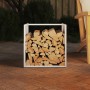 Leñero blanco 40x40x40 cm Acero laminado en frío de , Bolsas y soportes de leña - Ref: Foro24-864238, Precio: 49,01 €, Descue...