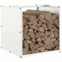 Leñero blanco 40x40x40 cm Acero laminado en frío de , Bolsas y soportes de leña - Ref: Foro24-864238, Precio: 49,01 €, Descue...