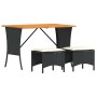 Set comedor de jardín 3 pzas con cojines ratán sintético negro de , Conjuntos de jardín - Ref: Foro24-4104135, Precio: 187,08...
