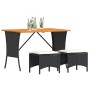 Set comedor de jardín 3 pzas con cojines ratán sintético negro de , Conjuntos de jardín - Ref: Foro24-4104135, Precio: 187,08...