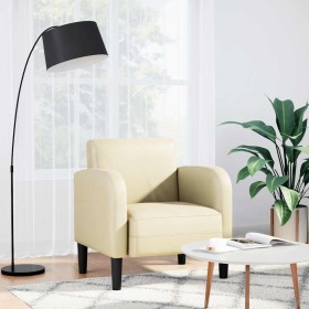 Sillón con reposabrazos color crema 54 cm cuero sintética de , Sillones - Ref: Foro24-4100530, Precio: 125,33 €, Descuento: %