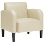 Sillón con reposabrazos color crema 54 cm cuero sintética de , Sillones - Ref: Foro24-4100530, Precio: 125,33 €, Descuento: %