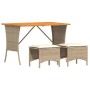 Set comedor de jardín 3 pzas con cojines ratán sintético beige de , Conjuntos de jardín - Ref: Foro24-4104137, Precio: 193,16...