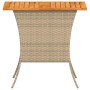Mesa de jardín superficie de madera ratán PE negro 105x75x72 cm de , Mesas de jardín - Ref: Foro24-4104140, Precio: 129,30 €,...