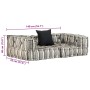 Puf modular de 2 plazas de tela de rayas grises de , Cojines para sillas y sofás - Ref: Foro24-244988, Precio: 180,41 €, Desc...