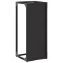 Leñero negro 25x25x60 cm Acero laminado en frío de , Bolsas y soportes de leña - Ref: Foro24-864259, Precio: 37,55 €, Descuen...