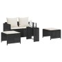 Set de muebles de jardín 5 pzas y cojines apilables negro de , Sofás de exterior - Ref: Foro24-4104163, Precio: 256,50 €, Des...