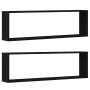 Estantes cúbicos de pared 2 uds roble negro 100x15x30 cm de , Estantes y estanterías - Ref: Foro24-862058, Precio: 41,99 €, D...