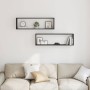 Estantes cúbicos de pared 2 uds roble negro 100x15x30 cm de , Estantes y estanterías - Ref: Foro24-862058, Precio: 41,99 €, D...
