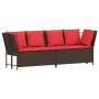 Sofá de jardín con cojines ratán sintético marrón de , Conjuntos de jardín - Ref: Foro24-3365336, Precio: 657,54 €, Descuento: %