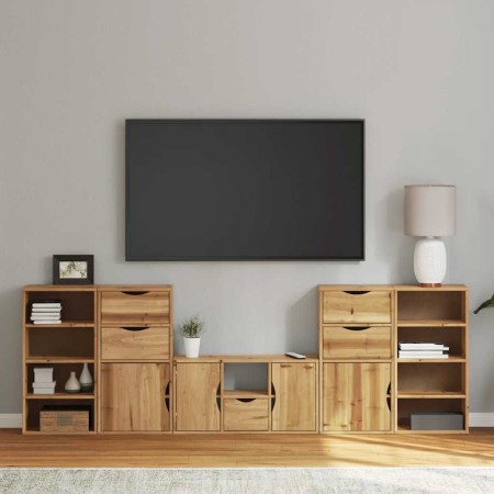 Muebles de TV 5 uds. con almacenaje "ODDA" madera maciza pino de , Muebles TV - Ref: Foro24-3365376, Precio: 270,56 €, Descue...