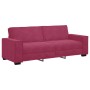 Sofá de 3 plazas de terciopelo rojo tinto 180 cm de , Sofás - Ref: Foro24-4105034, Precio: 259,88 €, Descuento: %