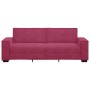 Sofá de 3 plazas de terciopelo rojo tinto 180 cm de , Sofás - Ref: Foro24-4105034, Precio: 259,88 €, Descuento: %