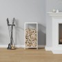Leñero blanco 34x25x70 cm Acero laminado en frío de , Bolsas y soportes de leña - Ref: Foro24-864320, Precio: 44,42 €, Descue...