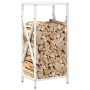 Leñero blanco 34x25x70 cm Acero laminado en frío de , Bolsas y soportes de leña - Ref: Foro24-864320, Precio: 44,42 €, Descue...