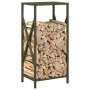 Leñero verde oliva 34x25x70 cm Acero laminado en frío de , Bolsas y soportes de leña - Ref: Foro24-864322, Precio: 43,69 €, D...