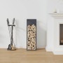 Leñero antracita 25x25x80 cm Acero laminado en frío de , Bolsas y soportes de leña - Ref: Foro24-864265, Precio: 44,17 €, Des...