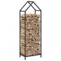 Leñero negro 40x25x120 cm Acero laminado en frío de , Bolsas y soportes de leña - Ref: Foro24-864299, Precio: 50,66 €, Descue...
