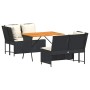 Set de sofás de jardín con cojines 3 pzas ratán sintético negro de , Conjuntos de jardín - Ref: Foro24-3365341, Precio: 417,6...