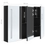 Armario de baño con espejo LED negro brillante 89x14x62 cm de vidaXL, Tocadores de baño - Ref: Foro24-326526, Precio: 155,36 ...