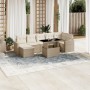 Set de sofás de jardín y cojines 8 piezas ratán sintético beige en Conjuntos de jardín | Comprar online en Foru.es