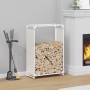 Leñero blanco 60x28x90 cm Acero laminado en frío de , Bolsas y soportes de leña - Ref: Foro24-864212, Precio: 61,04 €, Descue...
