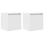 Mesillas de noche de pared 2 uds blanco 38x34x40 cm de , Mesitas de noche - Ref: Foro24-861230, Precio: 66,36 €, Descuento: %