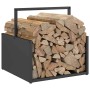 Leñero negro 40x40x40 cm Acero laminado en frío de , Bolsas y soportes de leña - Ref: Foro24-864271, Precio: 39,54 €, Descuen...